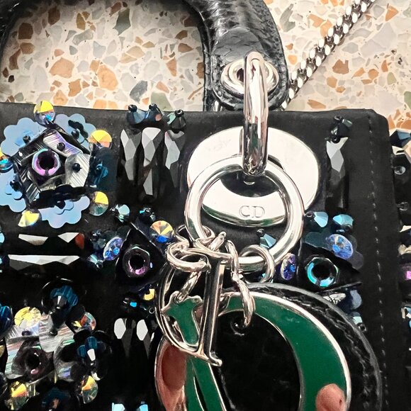 Dior Mini Lady Dior Python Limited Edition beaded swarovski bag - Picture 7 of 16